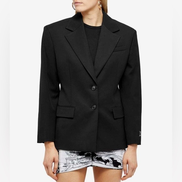 Versace 2024 Women's Oversized Virgin Wool Blazer Jacket in Black - Picture 2 of 13